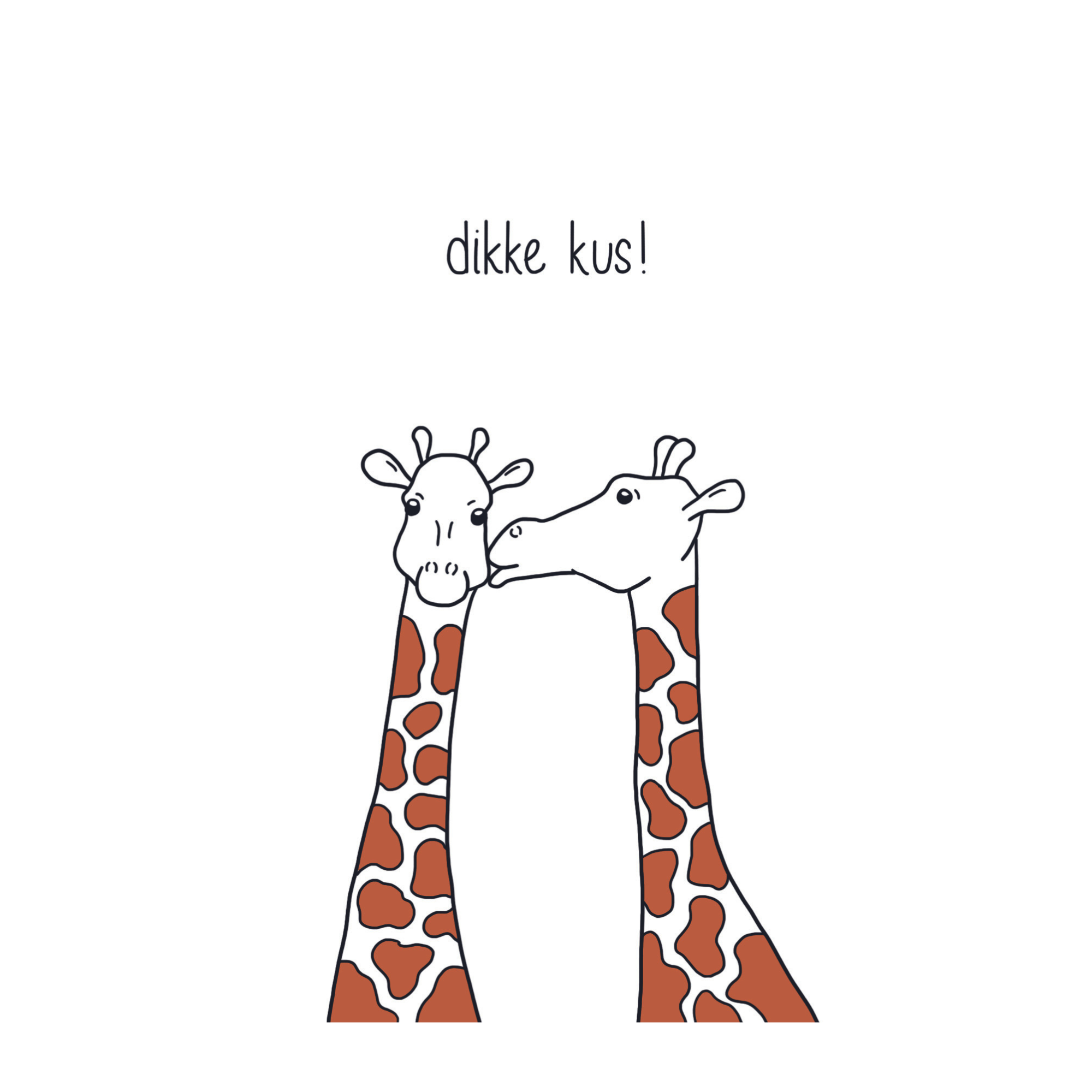 Kaartje big kisses | Atelier Puk