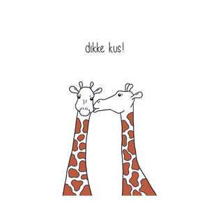 Kaartje big kisses | Atelier Puk