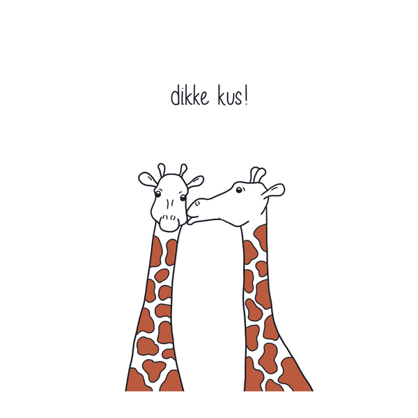 Kaartje big kisses | Atelier Puk