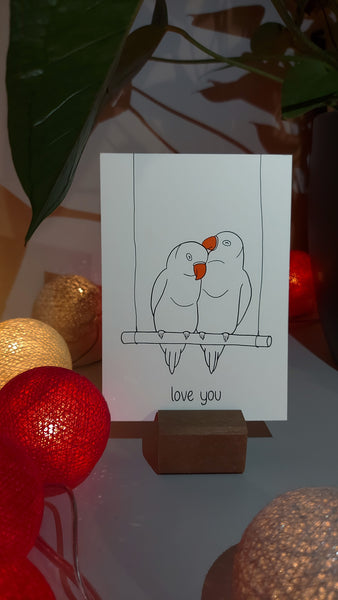 Kaartje lovebirds | Atelier Puk